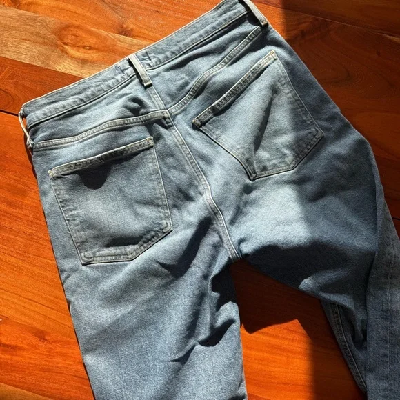 Agolde Women's Vintage high rise Straight Leg Blue Jeans - Picture 9 of 10